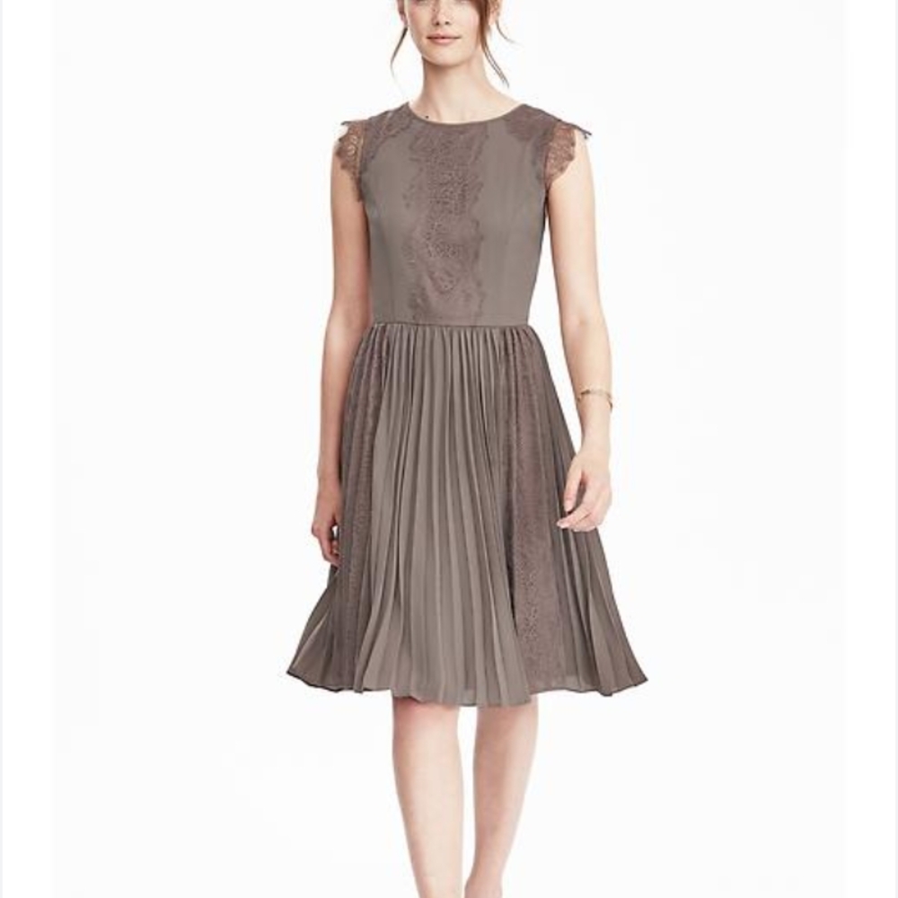 Banana Republic Pleated Lace Dress